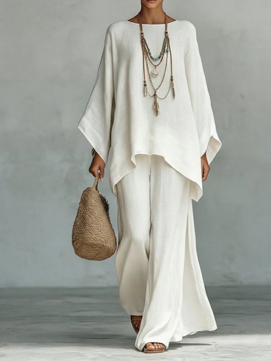 Celine™ | Schickes Leinen-Zweiteiler-Ensemble