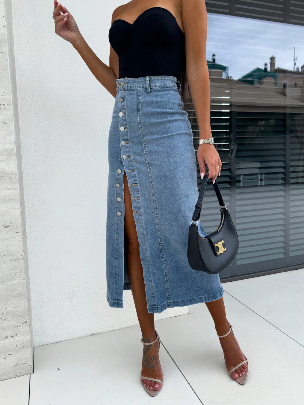 Chiara | Modischer, figurbetonter Jeansrock - Image 7