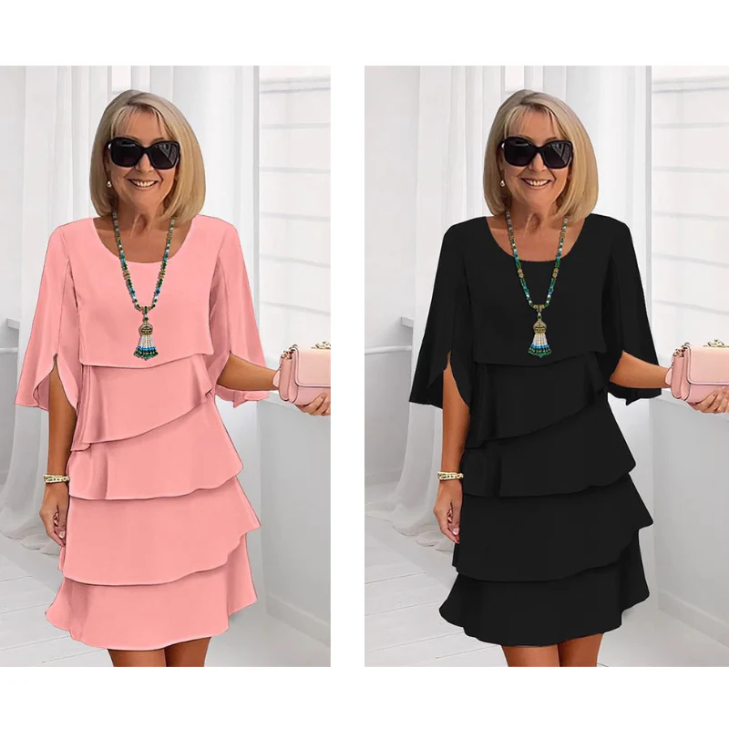 Chic Schichtkleid mit Puffärmeln für Frauen - Image 17