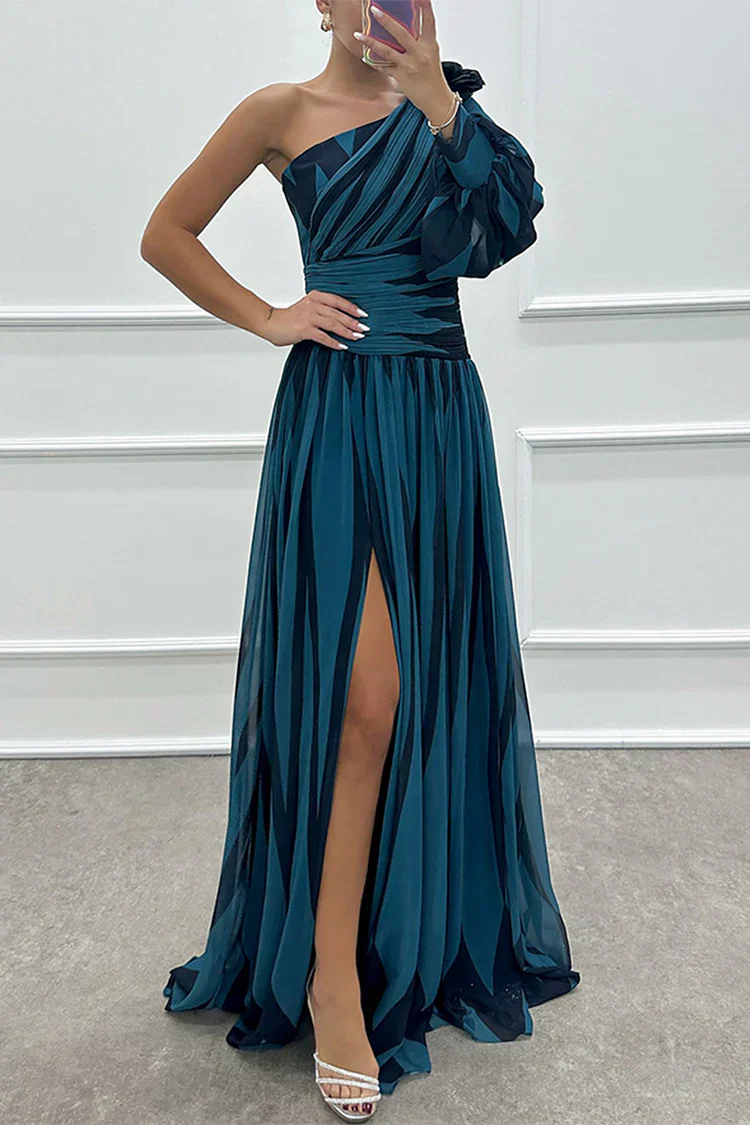 Chloe – Elegantes gestreiftes Maxikleid mit einem Schulterträger - Image 8