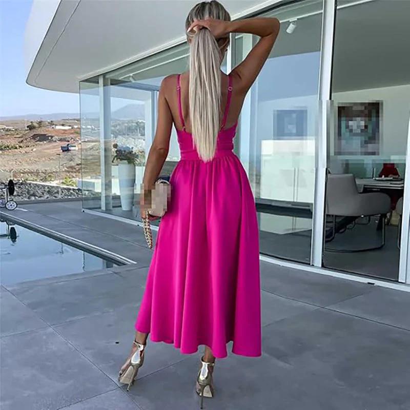 Chloe™ - Kleid mit hohem Schlitz und Spaghetti-Trägern - Image 2