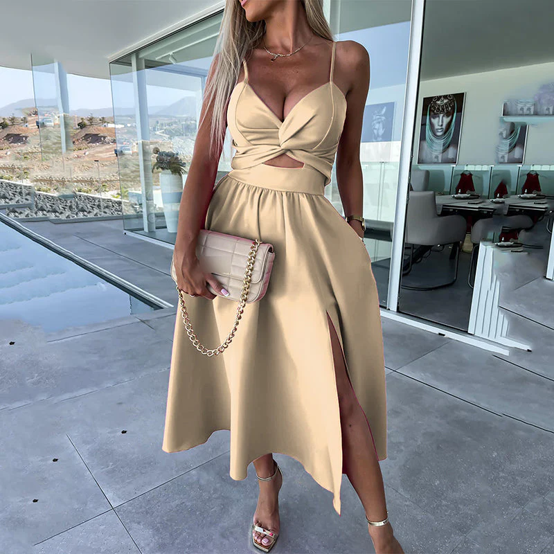 Chloe™ - Kleid mit hohem Schlitz und Spaghetti-Trägern - Image 5
