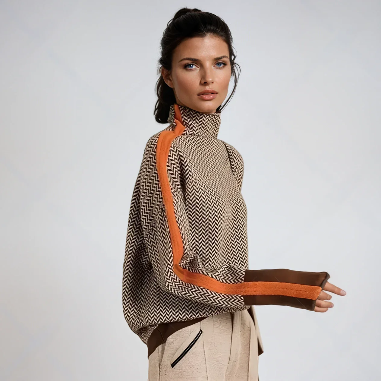 Clara – Gestreifter Rollkragenpullover