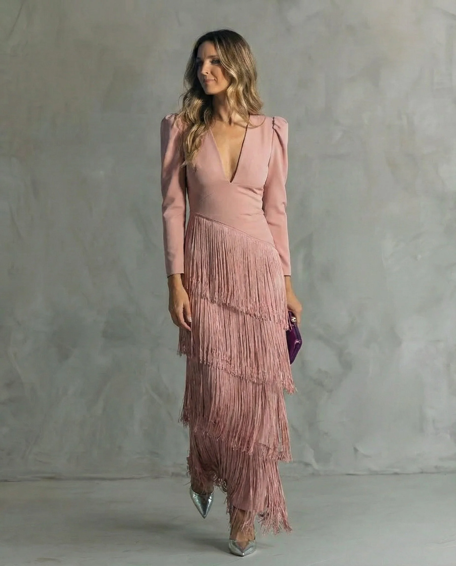 Clara | Schickes Kleid mit Fransenärmeln