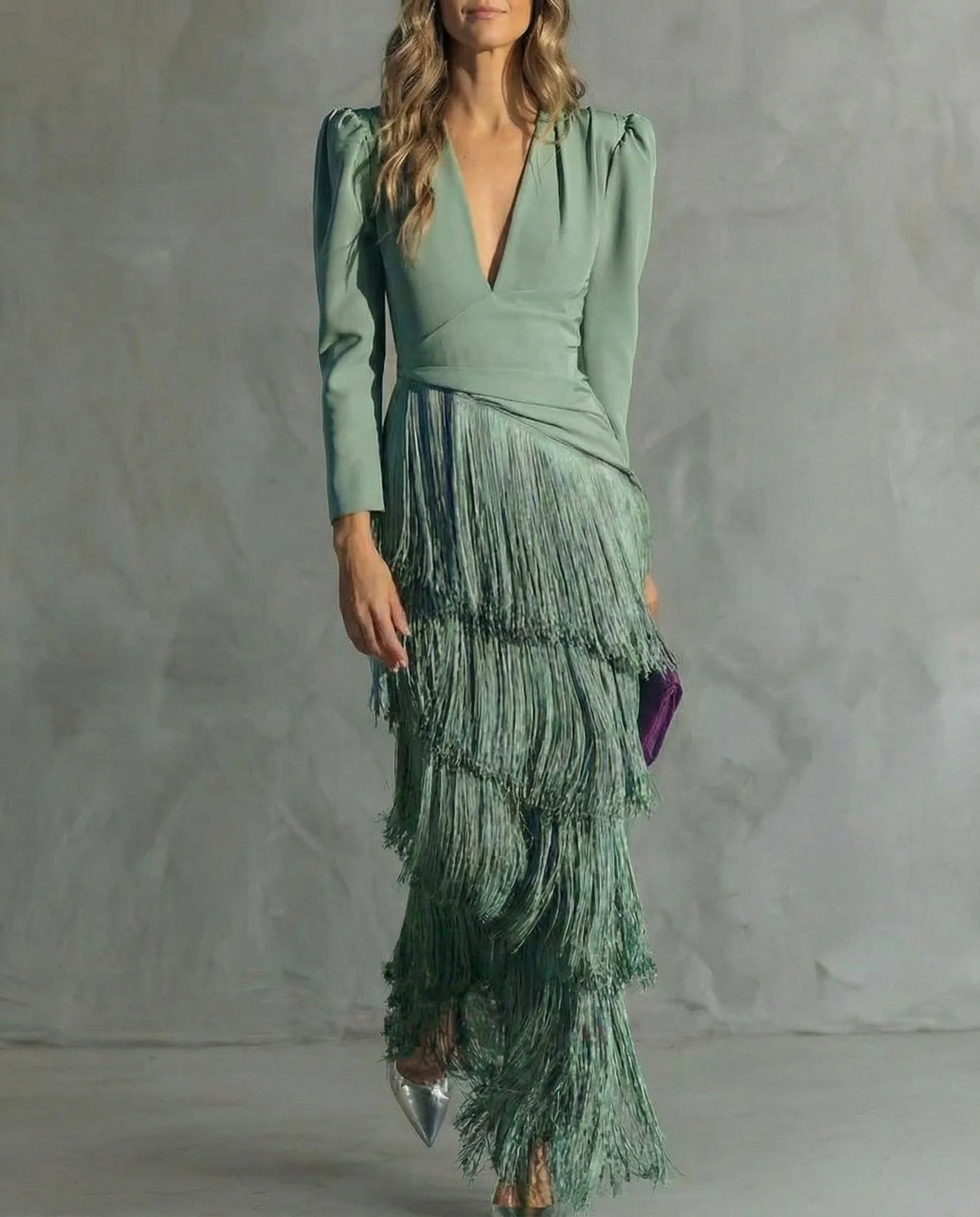 Clara | Schickes Kleid mit Fransenärmeln - Image 2