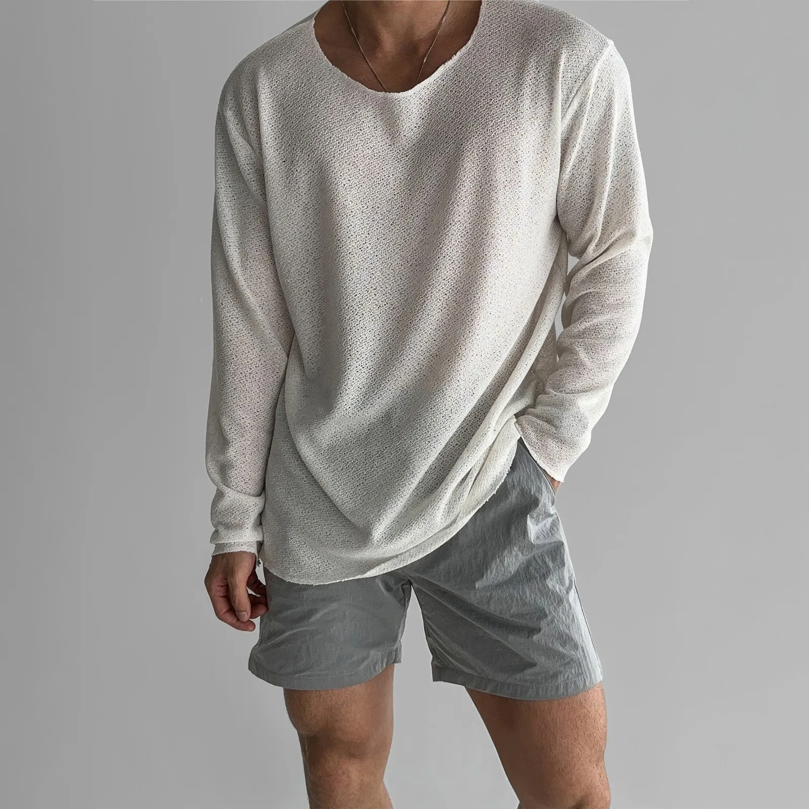 CloudComfort™ - Hohles Strick-T-Shirt