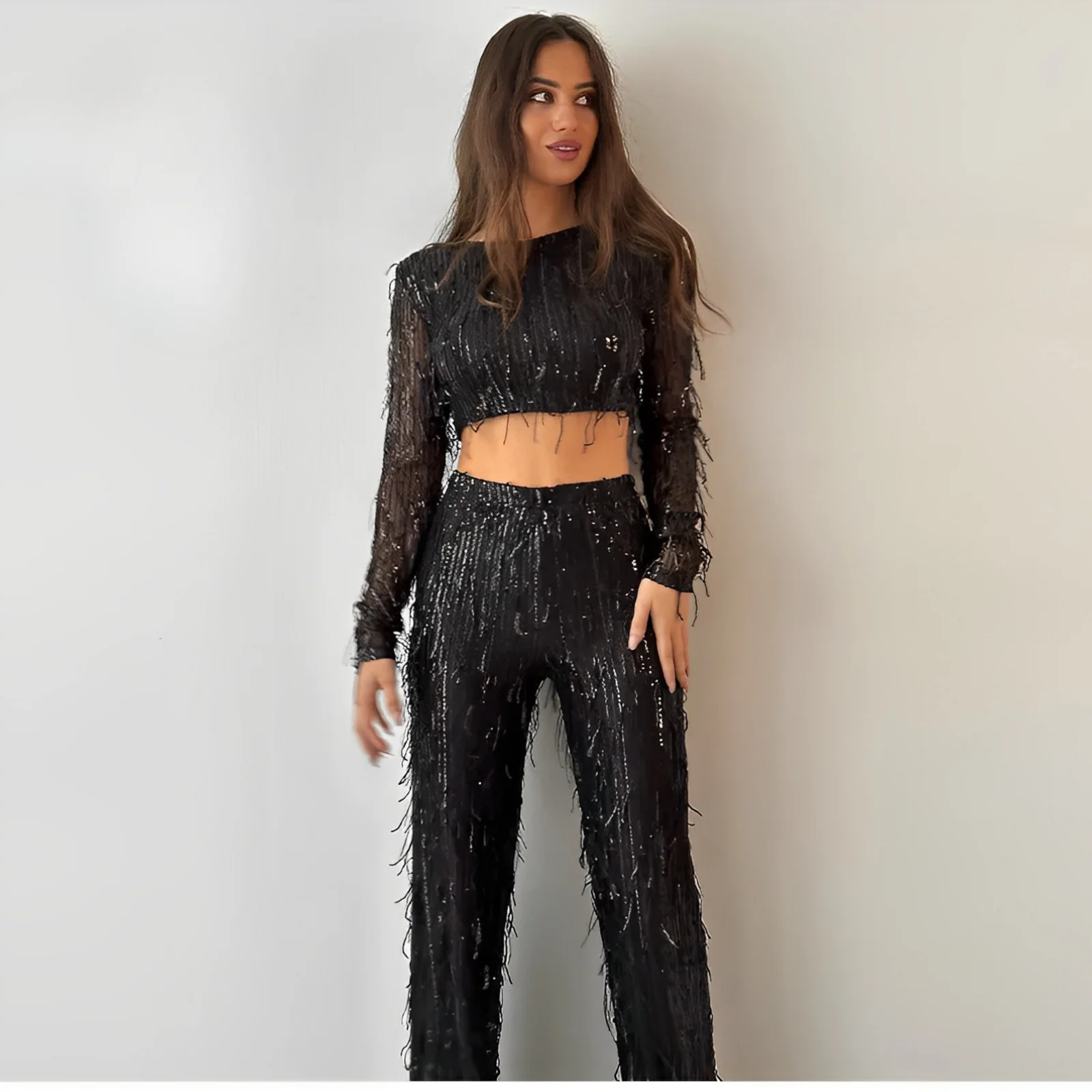 Coraline - Glamouröses Pailletten-Crop-Top - Image 4