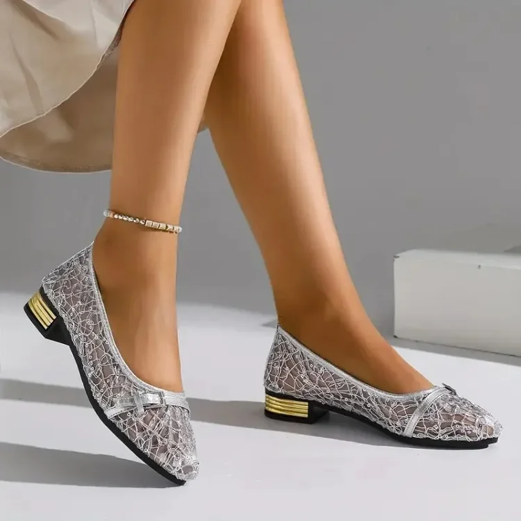 Damen Freizeit Slipper aus Spitze und Mesh - Image 9