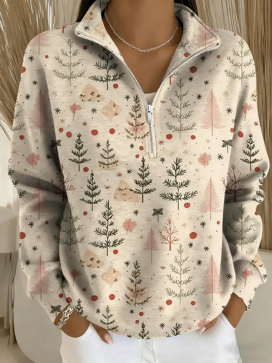 Damen Merry Christmas Print Langarmoberteil