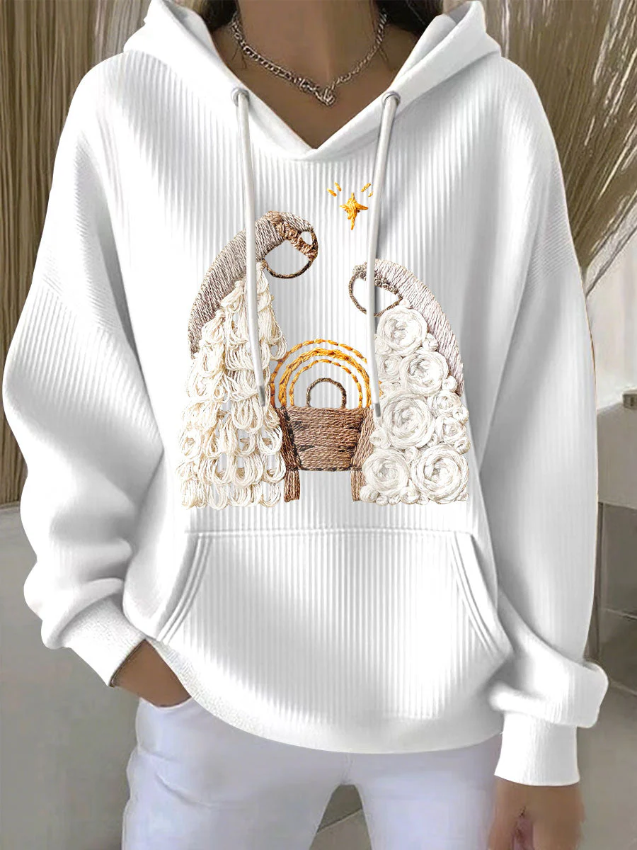 Damen Weihnachts Jesus Geburt Hoodies - Image 2