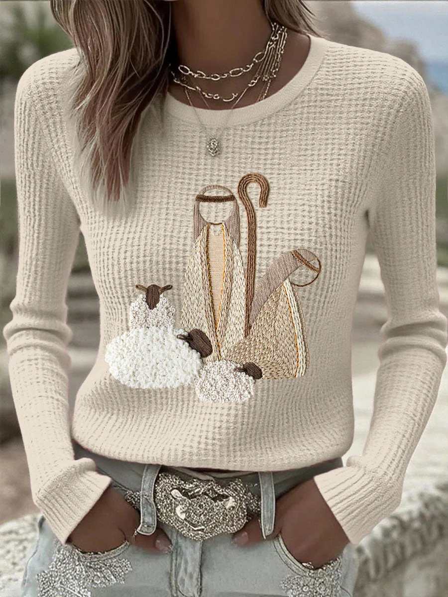Damen Weihnachts Jesus Krippe Tops