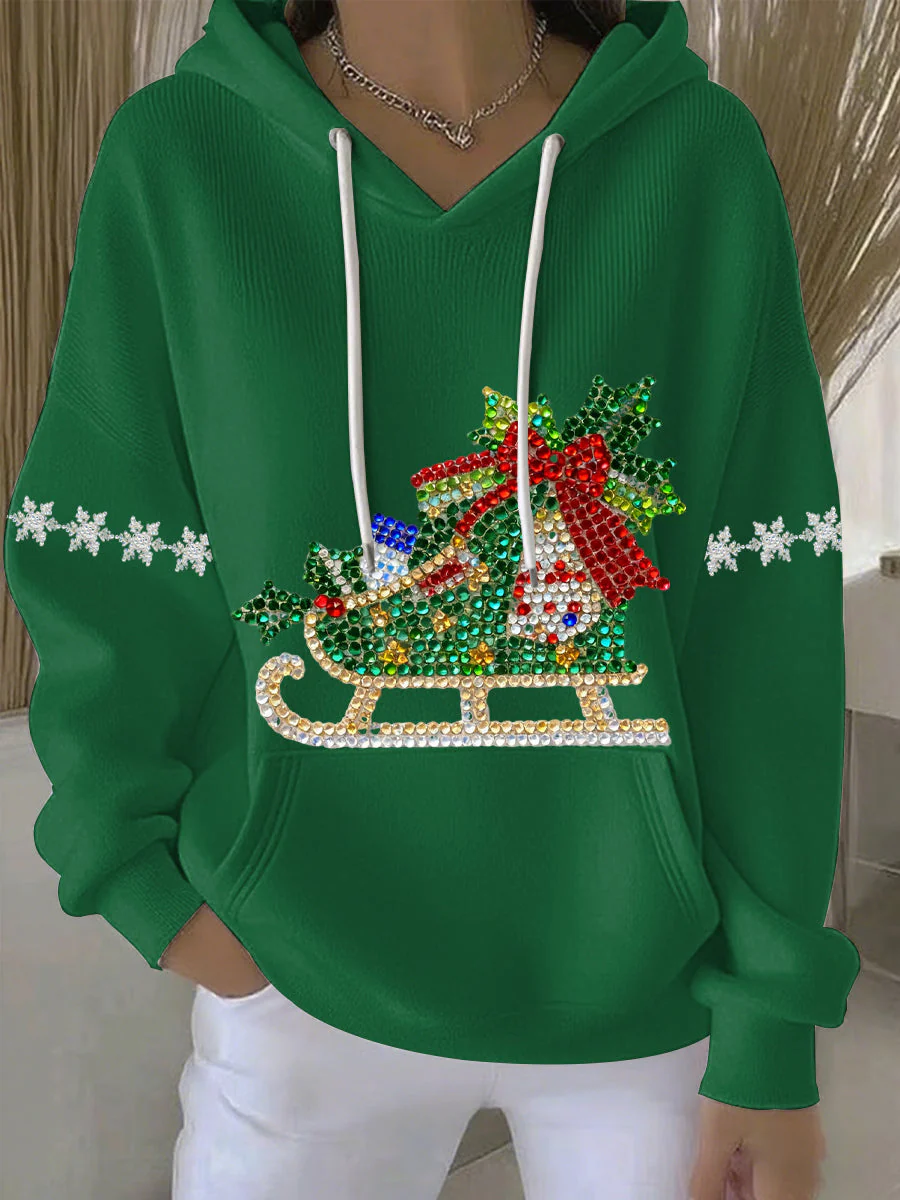 Damen Weihnachtsdruck Freizeit Hoodie - Image 2