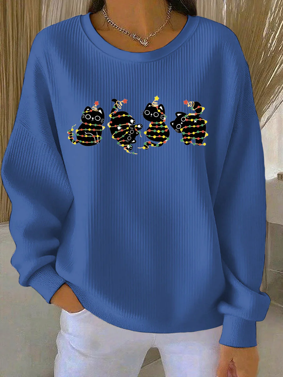Damen Weihnachtsdruck Freizeit Sweatshirt - Image 3