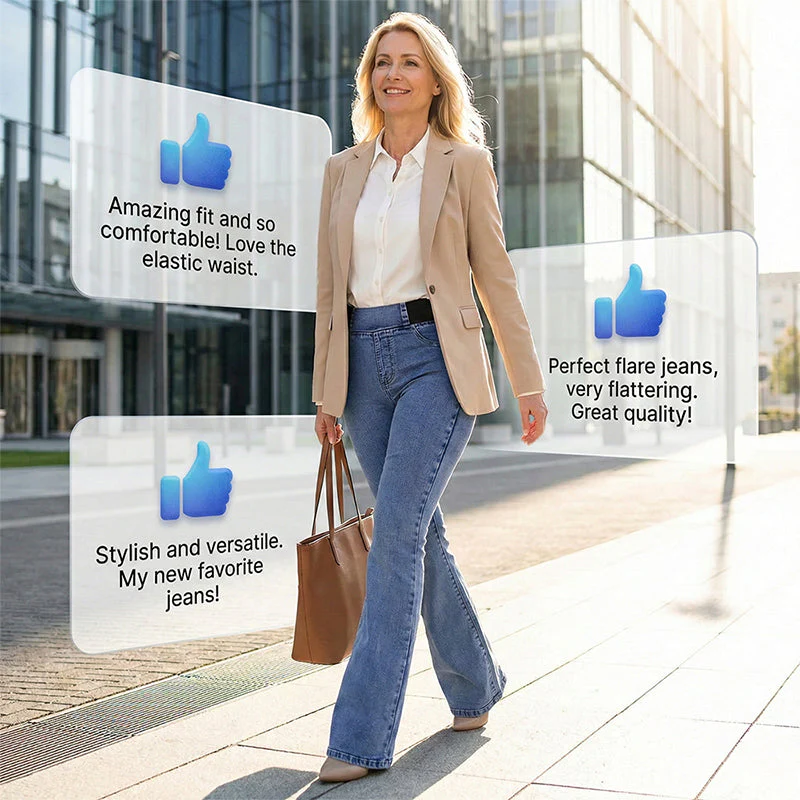 Damenjeans mit hohem Bund und dehnbaren Beinen - Image 7