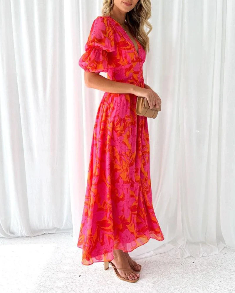 Derana™ - Rot-rosa Maxikleid - Image 2