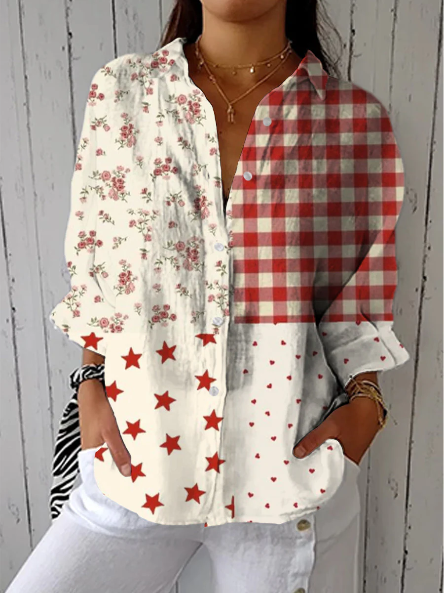 Elise | Landhaus Patchwork Bluse