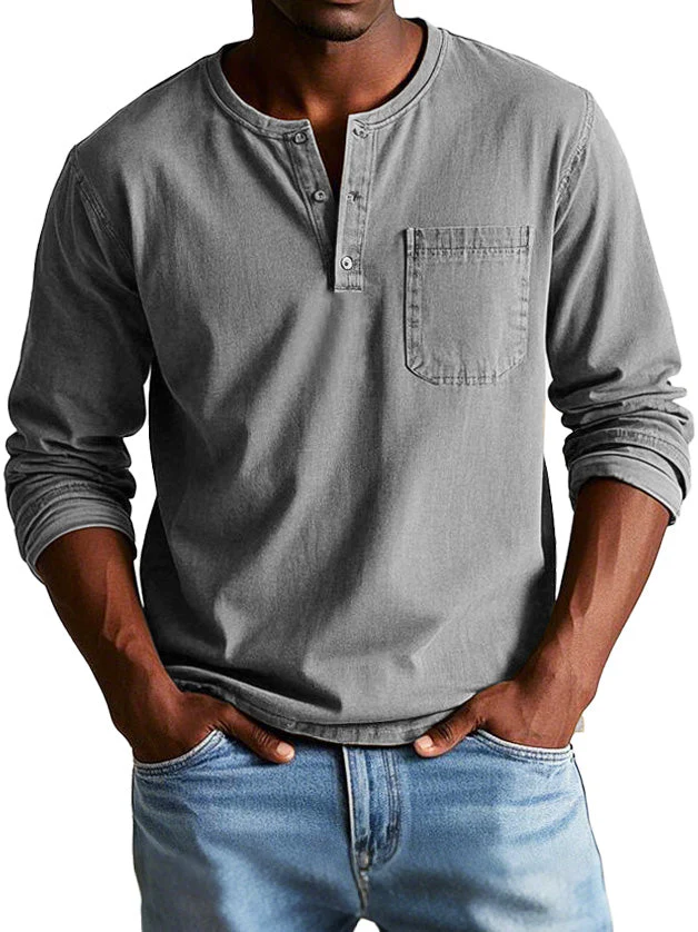 Ellis™ - Vintage Henley Shirt - Image 2