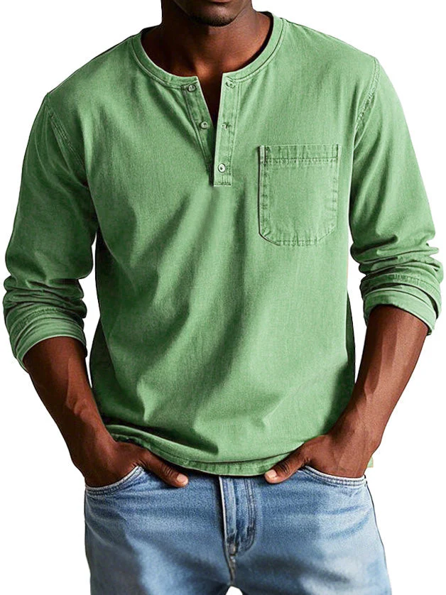 Ellis™ - Vintage Henley Shirt - Image 3