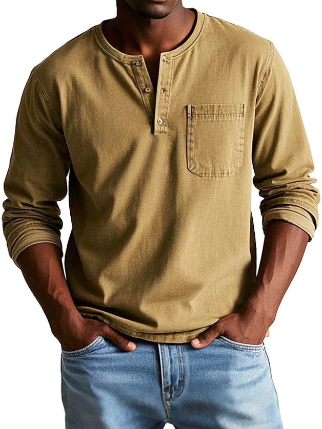 Ellis™ - Vintage Henley Shirt - Image 4