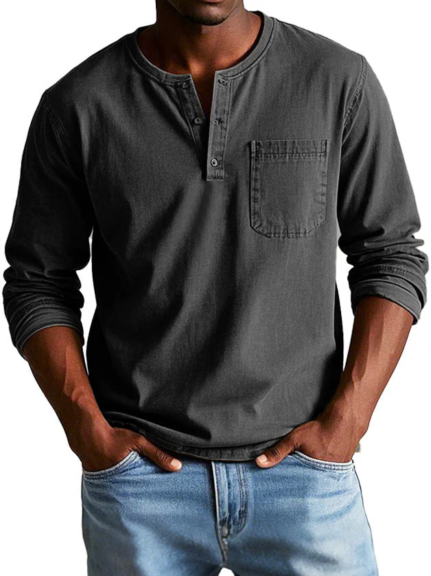 Ellis™ - Vintage Henley Shirt - Image 7
