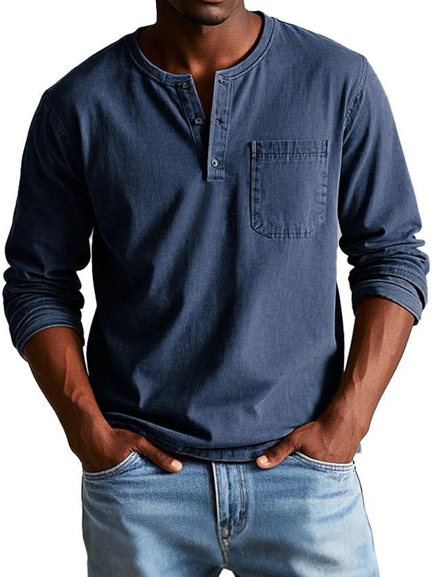 Ellis™ - Vintage Henley Shirt - Image 8
