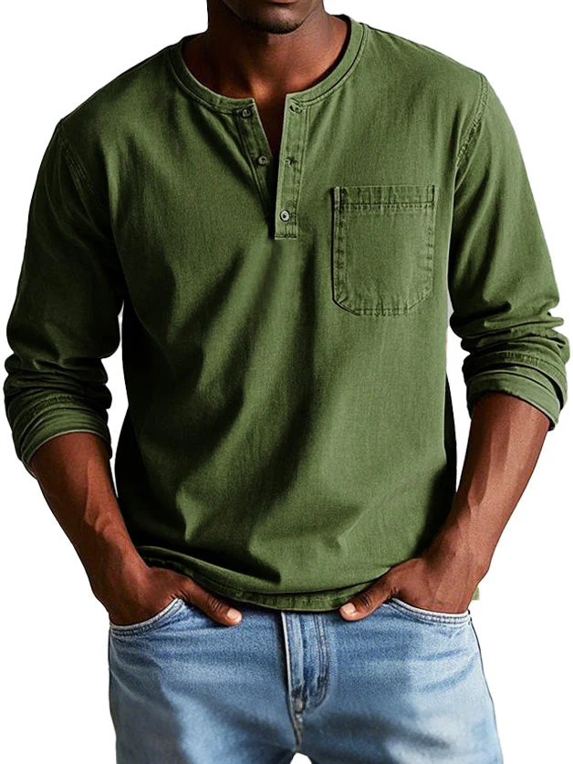 Ellis™ - Vintage Henley Shirt - Image 9