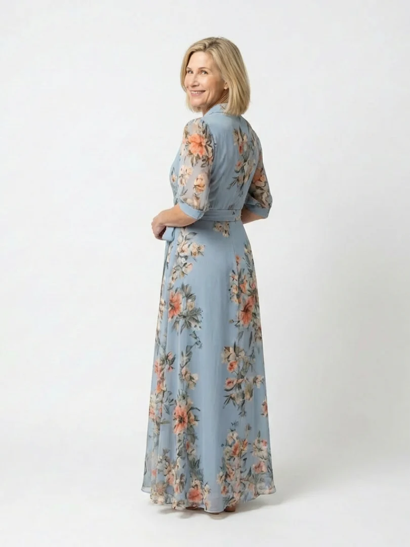 Elowen | Florales Wickel-V-Ausschnitt Maxikleid - Image 2