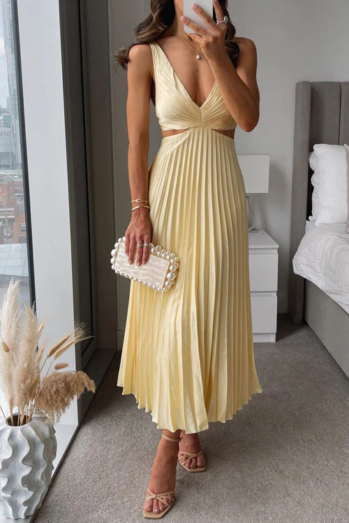 Elsa | Elegantes Plissiertes Maxikleid - Image 5