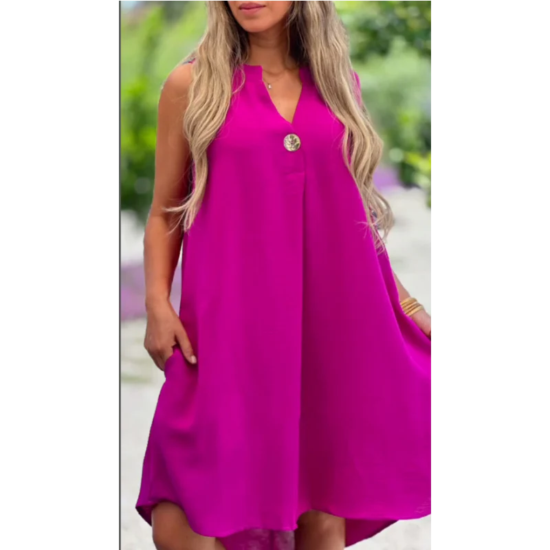 Elsie - Ärmelloses V-Ausschnitt Kleid - Image 4