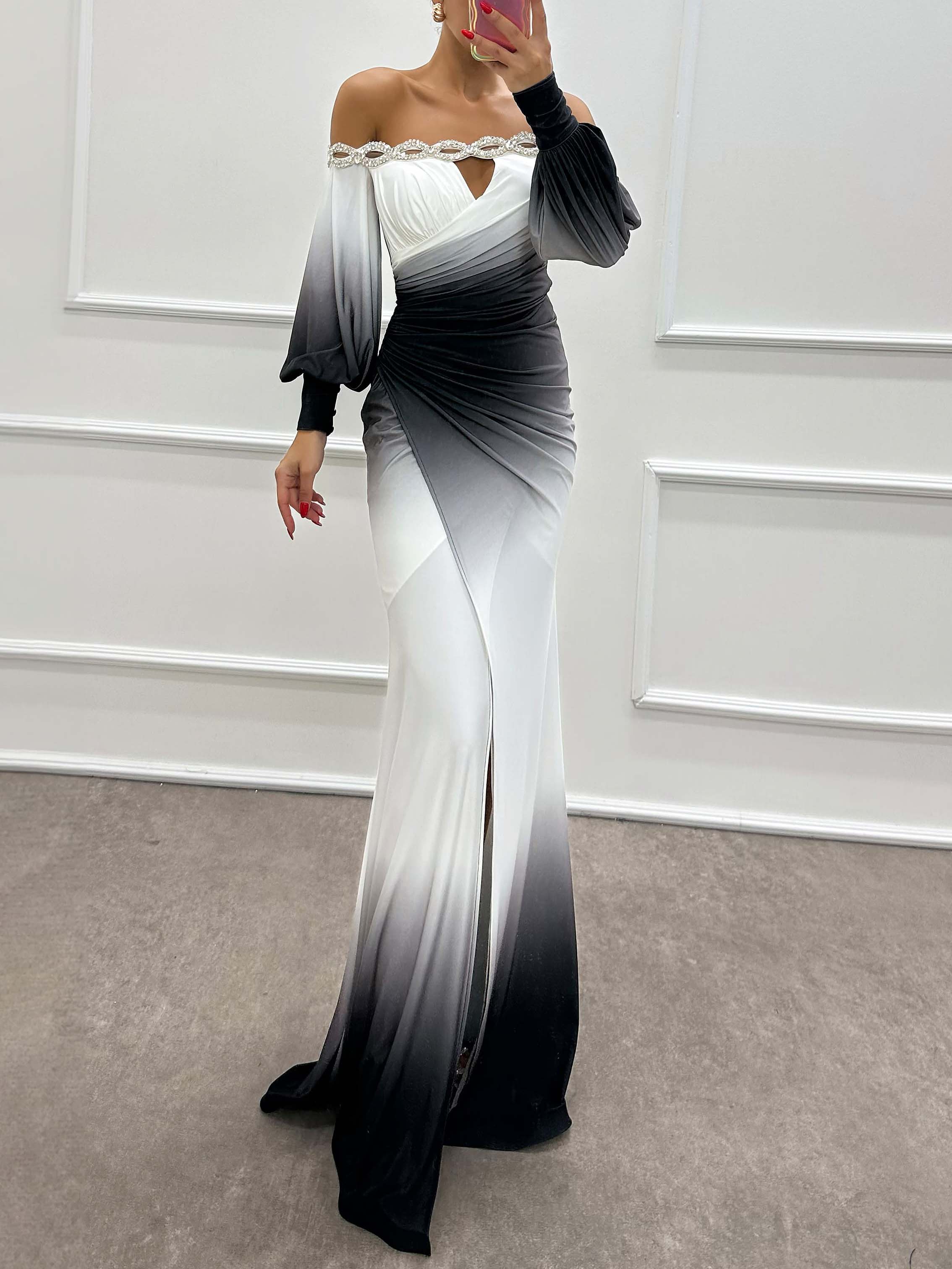 Elysia | Gradient Off-Shoulder Abendkleid - Image 2