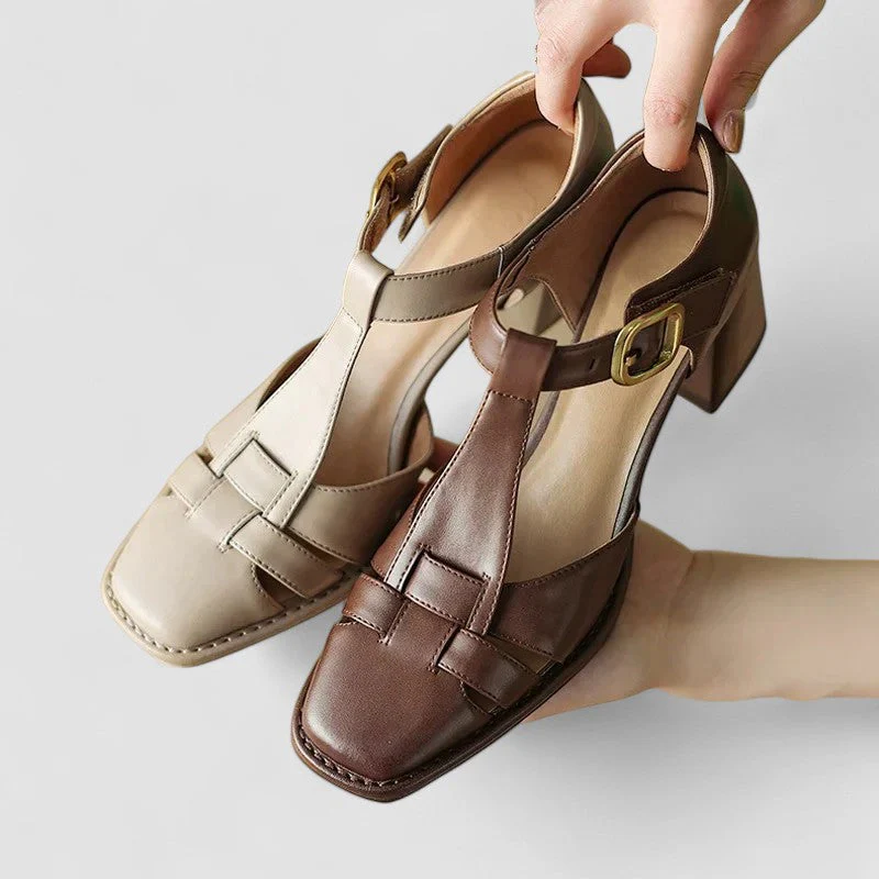 Elyxiana | Orthopädische T-Strap Blockabsätze - Image 2