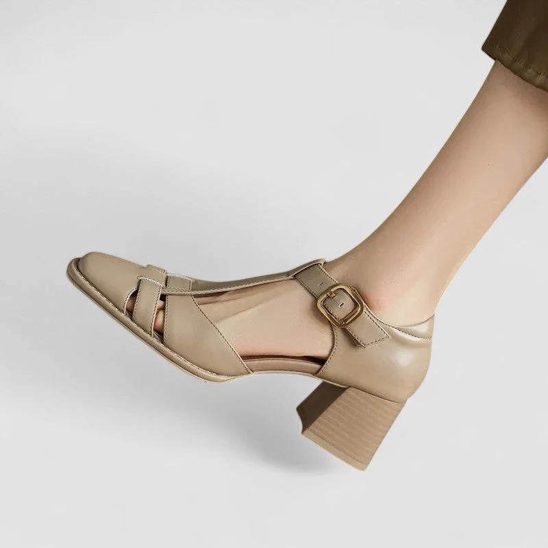 Elyxiana | Orthopädische T-Strap Blockabsätze - Image 3