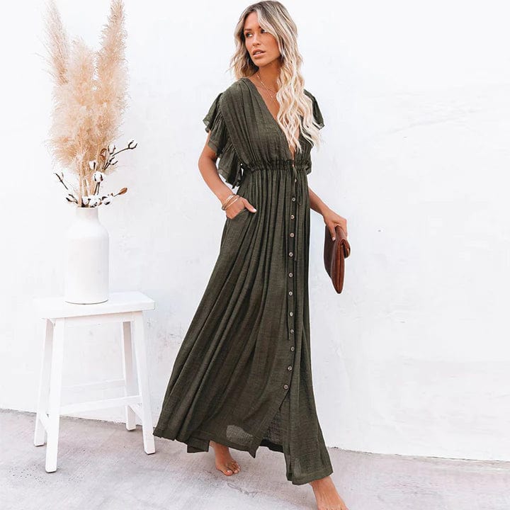 Esmee™ - Maxi Dunkelgrüne Ibiza Kleid - Image 2