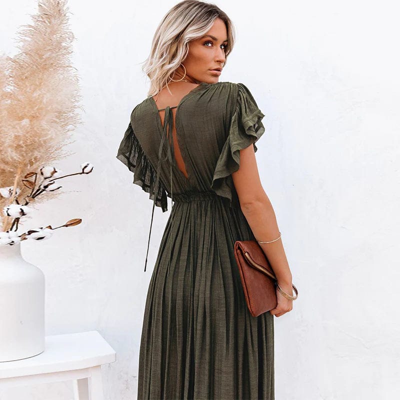 Esmee™ - Maxi Dunkelgrüne Ibiza Kleid - Image 3