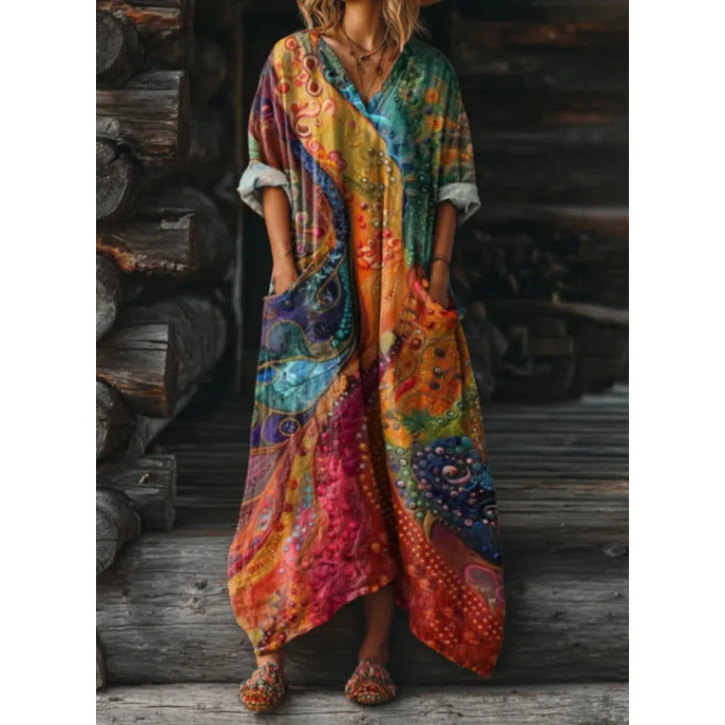 Evelyn | Retro-Stil Langarm Freizeitkleid - Image 6