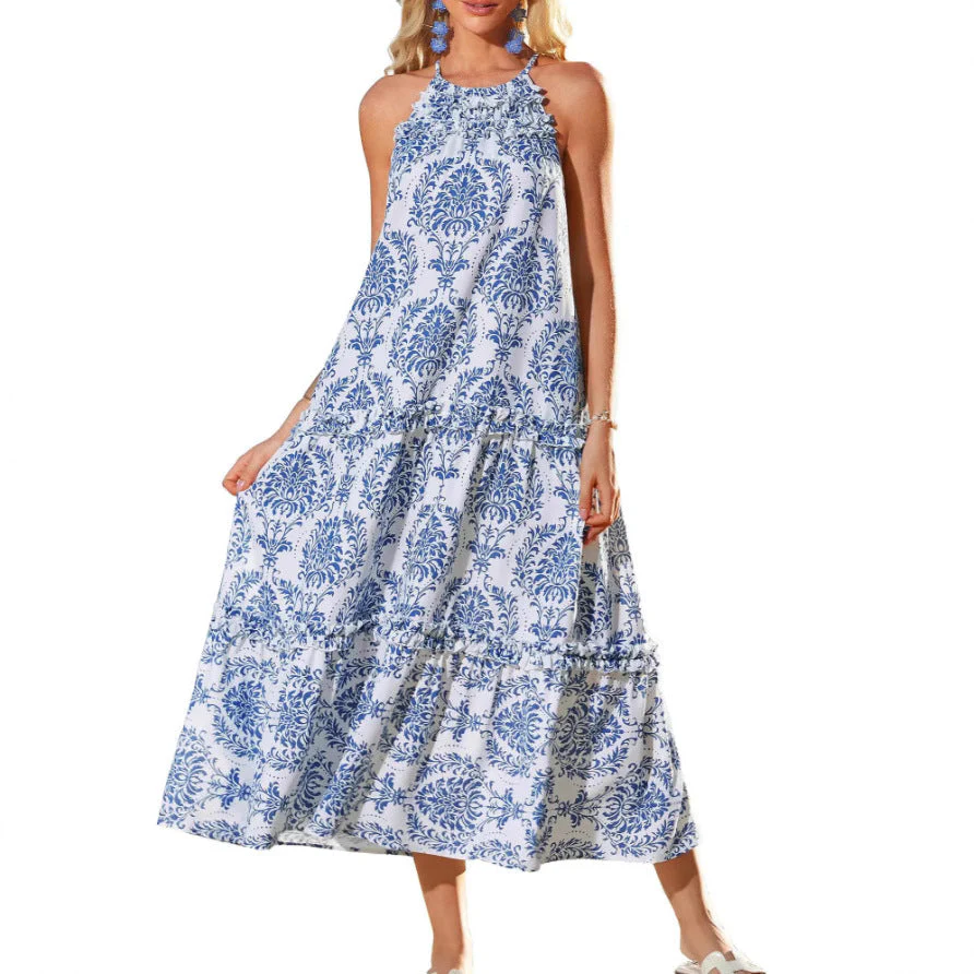FELICITY™ – Stilvolles Bohemian Halter-Maxikleid mit gestuftem Design - Image 2
