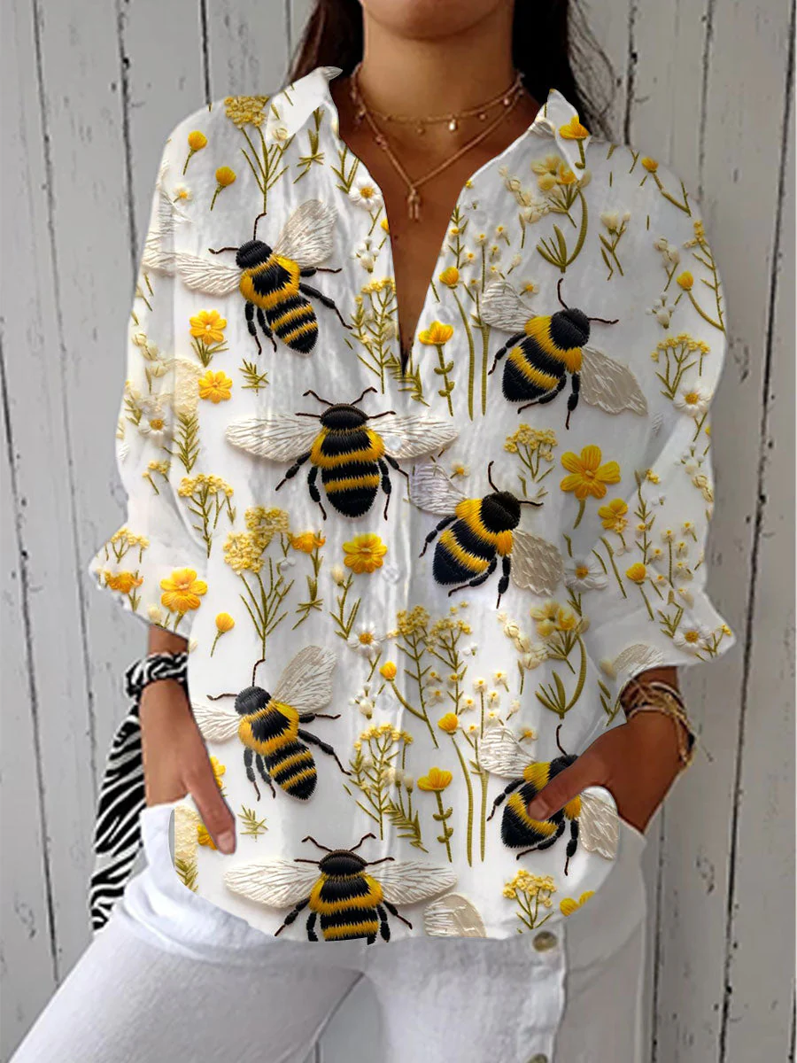 Fiorine | Bluse mit goldener Biene