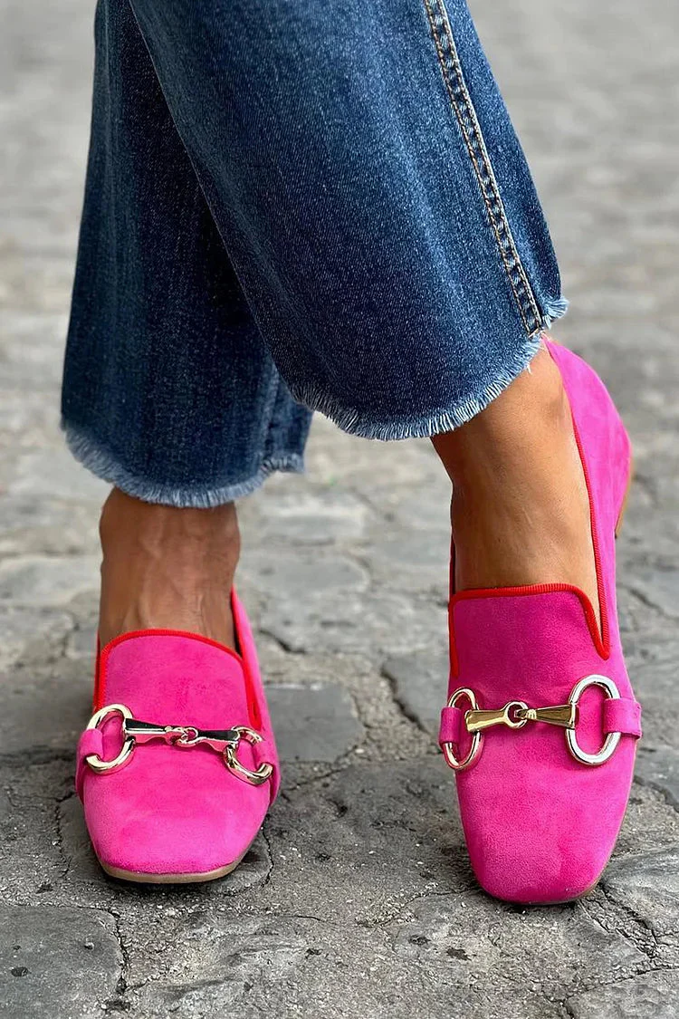 FLUORESZIERENDE LOAFER MIT METALLDETAIL