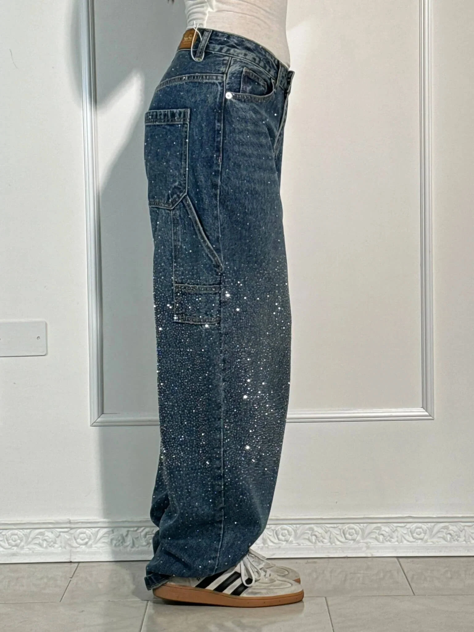 Glänzende Carpenter-Style Denim-Jeans - Image 2