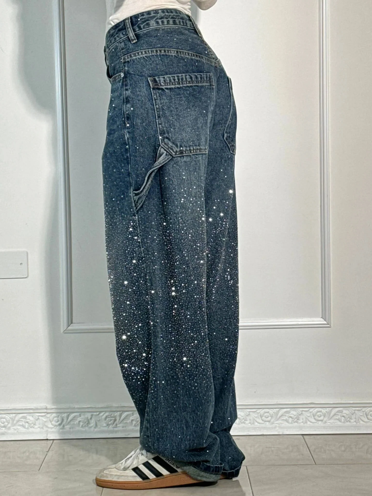 Glänzende Carpenter-Style Denim-Jeans - Image 3