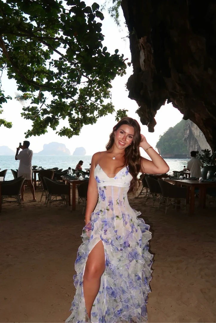 Gloria - Floral Cut-Out Split Strand Maxi Kleid - Image 7