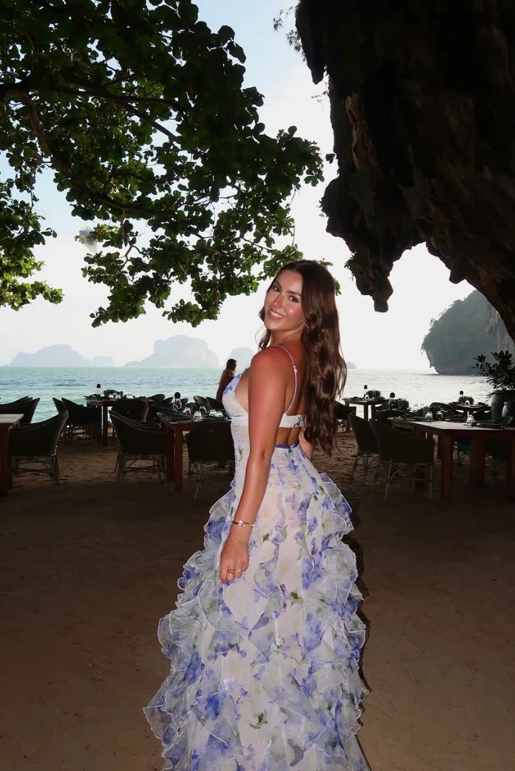 Gloria - Floral Cut-Out Split Strand Maxi Kleid - Image 8
