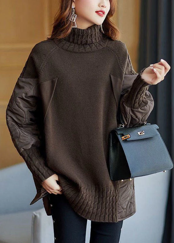 Hailey™ - Einfacher Patchwork-Pullover mit Rollkragen - Image 3