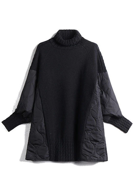 Hailey™ - Einfacher Patchwork-Pullover mit Rollkragen - Image 5