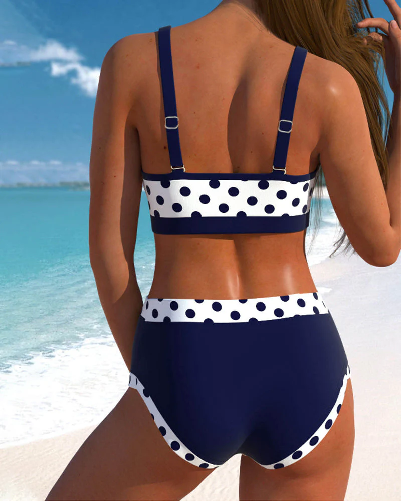 Hannah | Patchwork-Bikini mit hoher Taille und Erbsen - Image 2