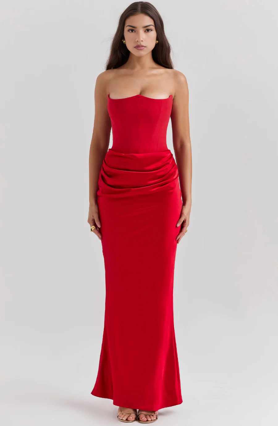 Hera - Elegantes Retro-Einfarbiges Trägerloses Partykleid - Image 10