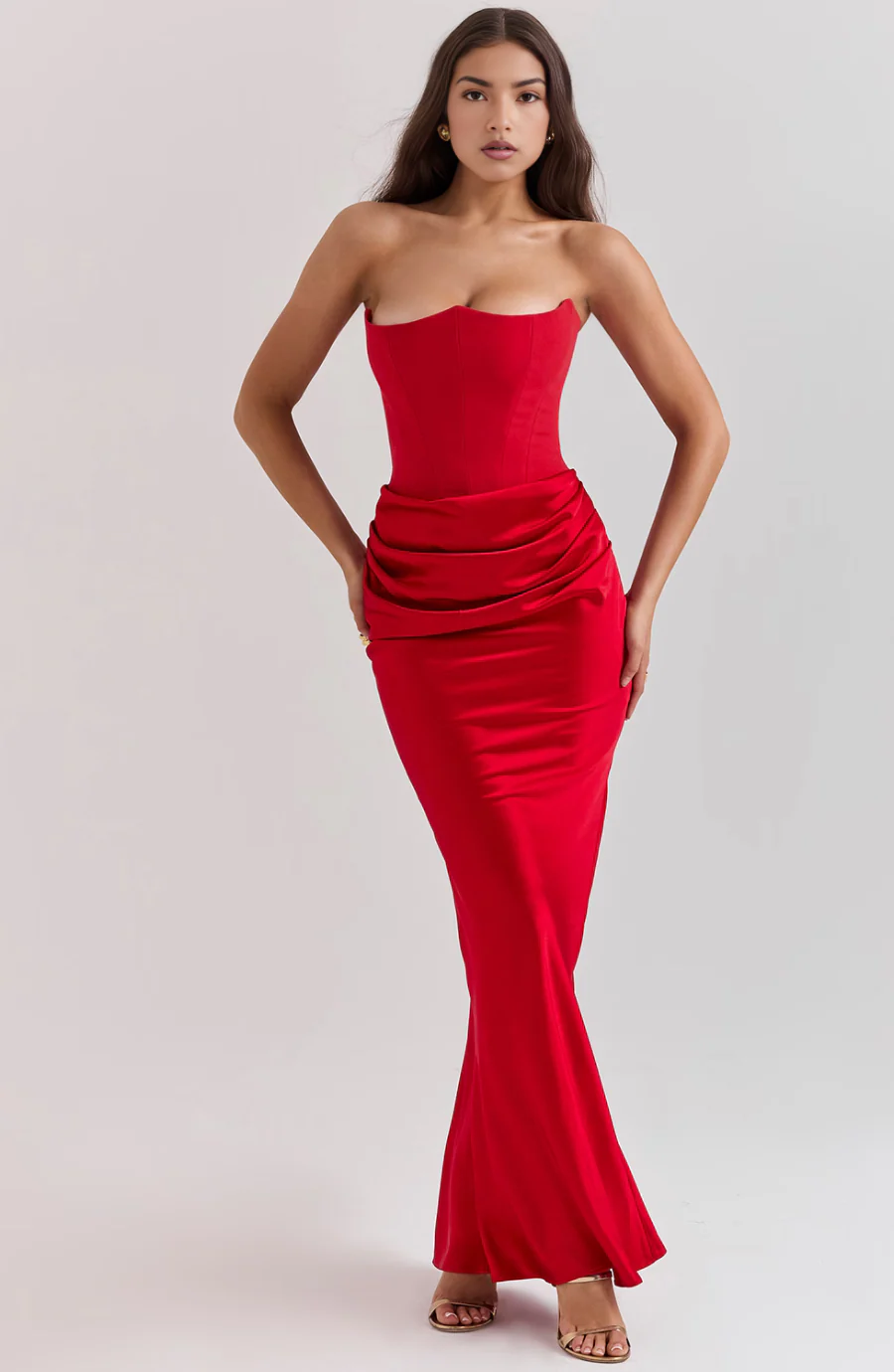 Hera - Elegantes Retro-Einfarbiges Trägerloses Partykleid - Image 11