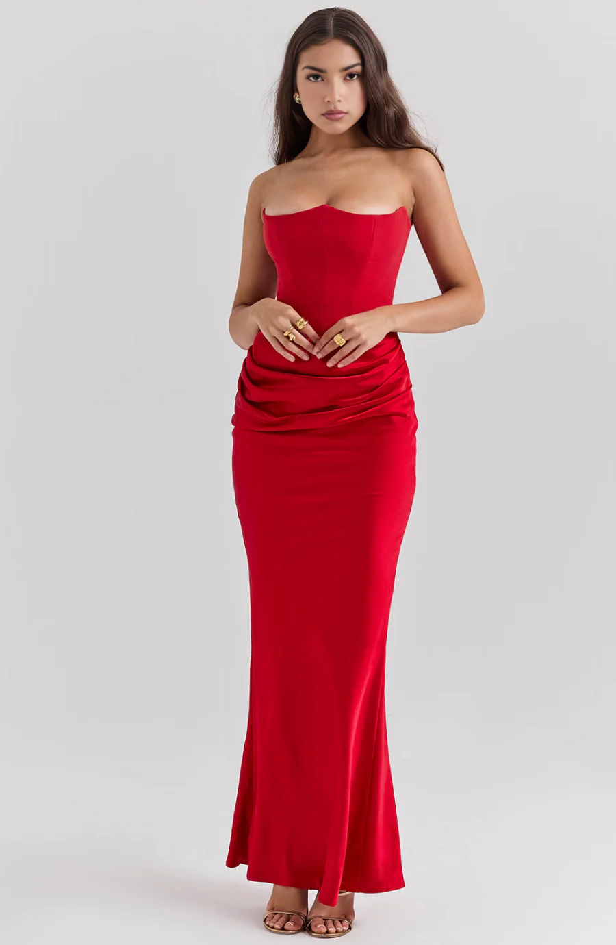 Hera - Elegantes Retro-Einfarbiges Trägerloses Partykleid - Image 12