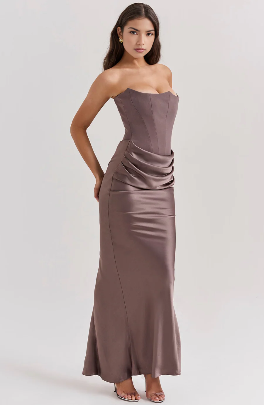 Hera - Elegantes Retro-Einfarbiges Trägerloses Partykleid - Image 13