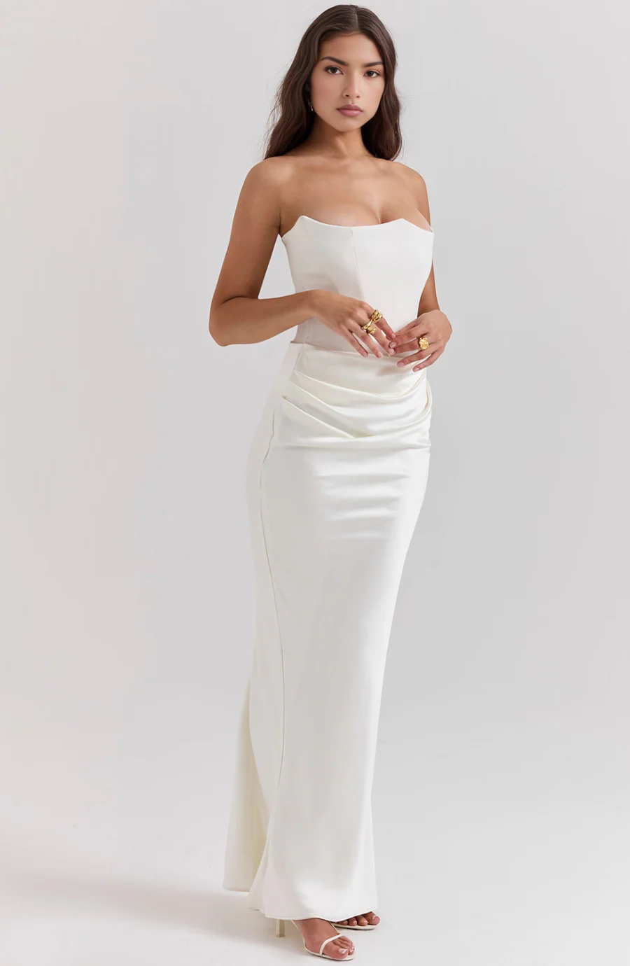Hera - Elegantes Retro-Einfarbiges Trägerloses Partykleid - Image 23